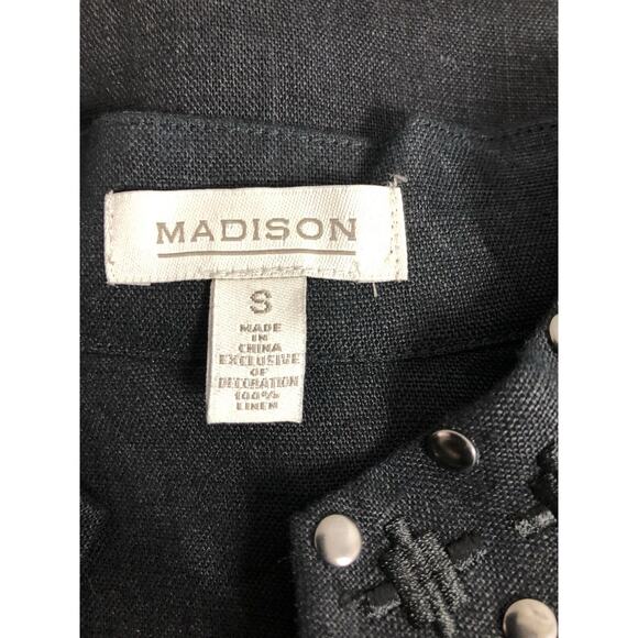 Madison Boho Women Top Y2K Pullover Cap Sleeve Small Black - Picture 6 of 7